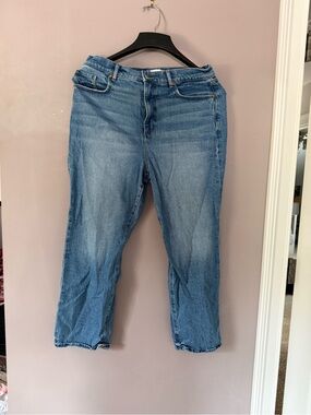 LOFT Cropped Straight-Leg Jeans in Light Blue Wash